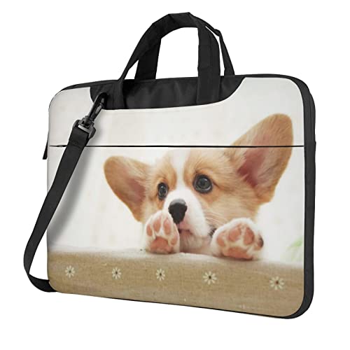 Sacoche bandoulière ordinateur motif corgi pour le bureau