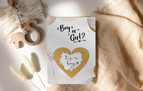 Image of Joli Coon Gender Reveal Scratch Off Card - It's a Boy - Baby Announcement Scratch Card with Envelope - Gender Reveal Idea for Baby Shower