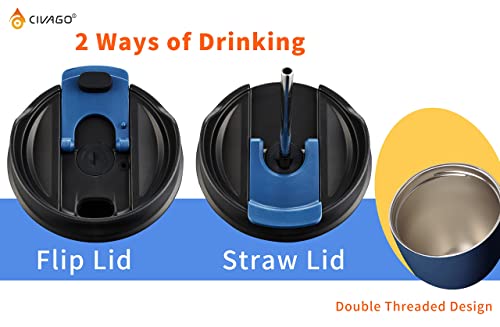 Civago 30 Oz Insulated Tumbler With Straw And Lid, Stainless Steel Travel Coffee Mug Cup, Double Wall Vacuum Water Bottle, Gold Leopard #TOP1