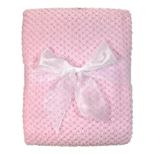 Stephan Baby Snuggle Fleece Crib Blanket, Pink Popcorn Fleece