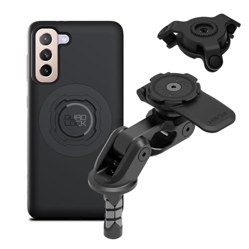 Image of Quad Lock Motorcycle Fork Stem Mount PRO Kit with Vibration Dampener and MAG Phone Case for Galaxy S21