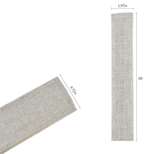 Image of Fabric Cord Cover Chandelier Chain Cover 2 Packs 6 Ft Length Natural Linen Fabric Electric Wire Protector Bleached Linen Color