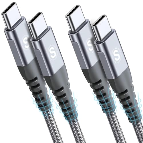 [2-Pack 2m] 60W USB C to USB C Charger Cable, PD Type C Super Fast Charging for iPhone 16 15 MacBook iPad Pro, Samsung S25 S24 S23 Ultra, Steam Deck, Nintendo Switch etc