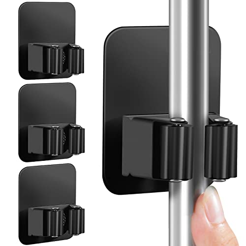 DOMAXCAI 4 Pack Broom Holder Wall Mount, Improved Super Anti-Slip Mop and Broom Holder Wall Mount...
