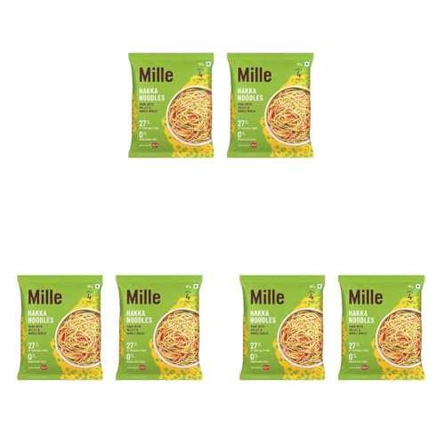 Image of Mille No Maida Hakka Noodles | Made with Millet and Whole Wheat | 27% of your Daily Fibre | Pack of 6 x 180 g