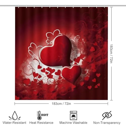 Ensemble de salle de bain imprimé Saint Valentin de qualité supérieure