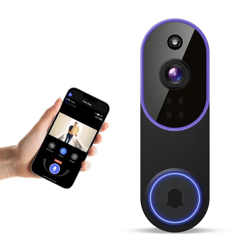 Image of Wireless Video Doorbell Camera, Smart Security, 1080P, AI Human Detection, Night Vision, Instant Alert, Two-Way Audio, 2.4G WiFi Only, Simple Installation, Rechargeable Battery, Cloud Storage