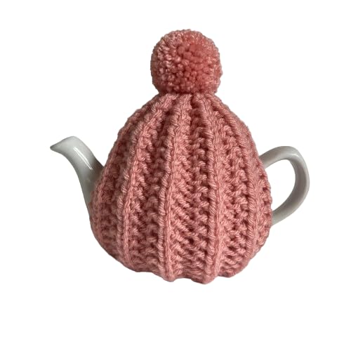 Small Pink Knitted Tea Cosy, Fits 1-2 Cup (450ml) Teapot