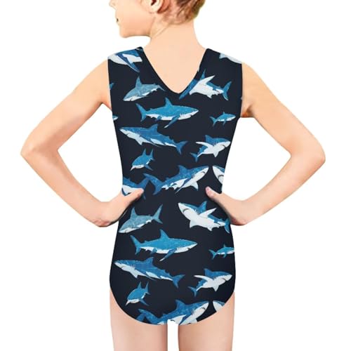 Image of Girls Cartoon Pattern One-Piece Swimsuits Sport Racer Swimwear Beach Bathing Suit, Size 5-14