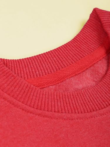 Image of KiddoPanti Boys Solid Round Neck Full Sleeve Fleece Sweatshirt | 60% Cotton 40% Polyester | Soft Warm Winter Pullover | Ribbed Cuffs & Hem | Casual Winter Sweatshirt for Kids