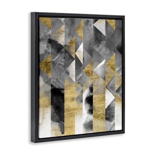 Image of Stupell Industries Modern Triangular Stripes Sharp Geometric Pattern, Design by Chariklia Zarris, 24 x 30, Black Floater Framed