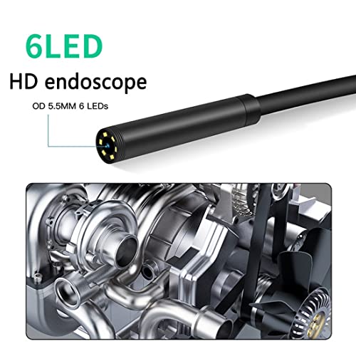 Borescopen 5,5 mm inspectiecamera, 2,4 inch industriële endoscoop met HD-scherm, semi-rigide slang-handheld-borescope… - Image 4