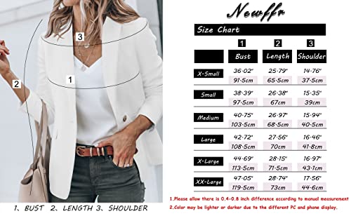 Newffr 2023 Women's Blazers Casual Open Front Long Sleeve Lapel Collar Work Office Jacket Summer Outwear Khaki #TOP3