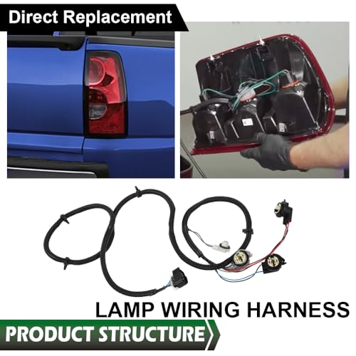 image for GRAND ORANGE Tail Light Wiring Harness Compatible with Chevy Silverado