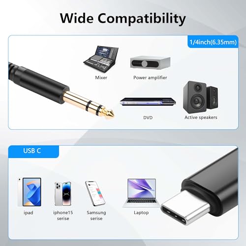 Cable USB C a Jack 6.35mm TRS Audio 1.0 m miniatura 4