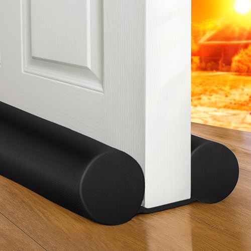 MAXTID Under Door Draft Stopper for Bottom of Doors 38' Black Door Blocker Noise ReducerLight Cold Air Guard Breeze Sound Proof Door Sweep Weather Stripping Door Seal Insulation Strip Gap Filler