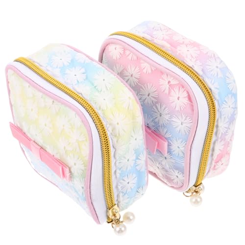 ERINGOGO 2 piezas Bolsas Higiénicas para Compresas con Bordado Unidades Colores Aleatorios Organizador Portátil para Almacenamiento Menstrual y Uso Multipropósito Color Color Aleatorio