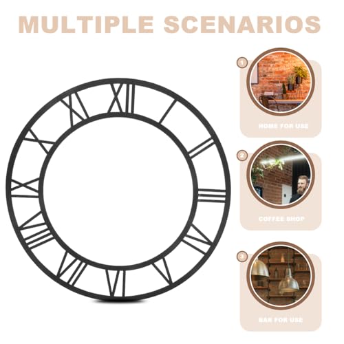 Image of balacoo Round Roman Numerals Mirror Wall Clock Sticker 25cm DIY Acrylic Decal for Entryway Decor Decorative Black Mirror Surface Numbers for Living Room Hotel and Home Accessories | Lightweight & damage-free wall decor. Just add your own mechanical hands to build a custom clock, or display as vintage art.