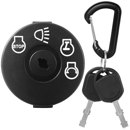 Ignition Switch with Key 4 Position 7 Terminals for Cub Cadet Husqvarna Craftsman John Deere MTD AYP Delta Stratton Gernerac Lawn Mower Replace 532175566 175566 925-04227B 925-1741 GY20074