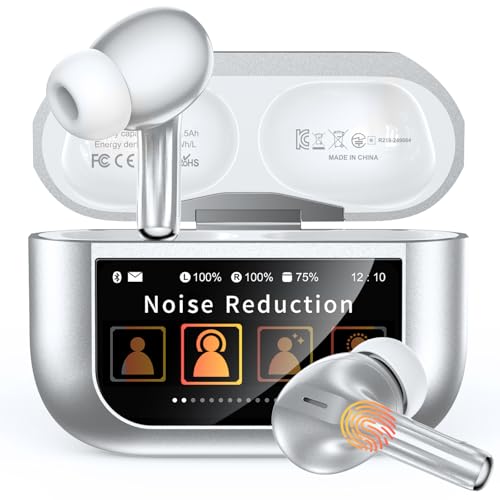 Image of Bucephalus Wireless Earbuds, Ear Buds Active Noise Cancelling with Smart Charging Case, Bluetooth 5.4 Headphones, 48H Playtime & Bass Stereo Sound, Compatible with iPhone, Android, Pad - Sliver