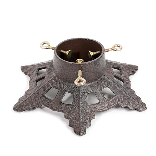 Sungmor SM-0773 Cast Iron Christmas Tree Stand, Heavy Duty Tree Stand For Artificial Tree And Real Tree, Vintage Snowflake Pattern Metal Xmas Tree Base cover