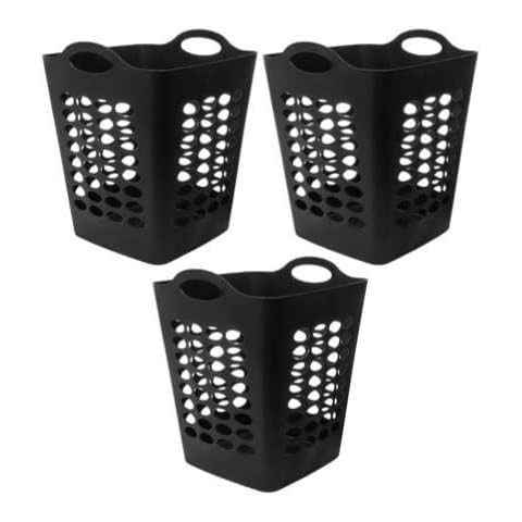 3 Packs of Great Mainstays Flexible Black Laundry Hamper, Great Laundry Basket 20" (3-Pack) Cover
