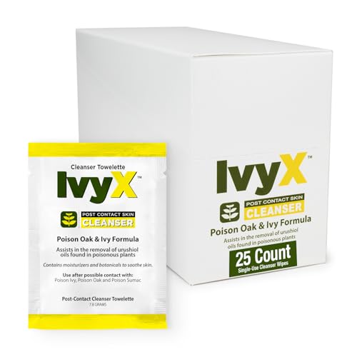 CoreTex Ivy X Post-Contact Poison Ivy Wipes - Pack of 25 Single-Use Treatment Wipes to Assist in...