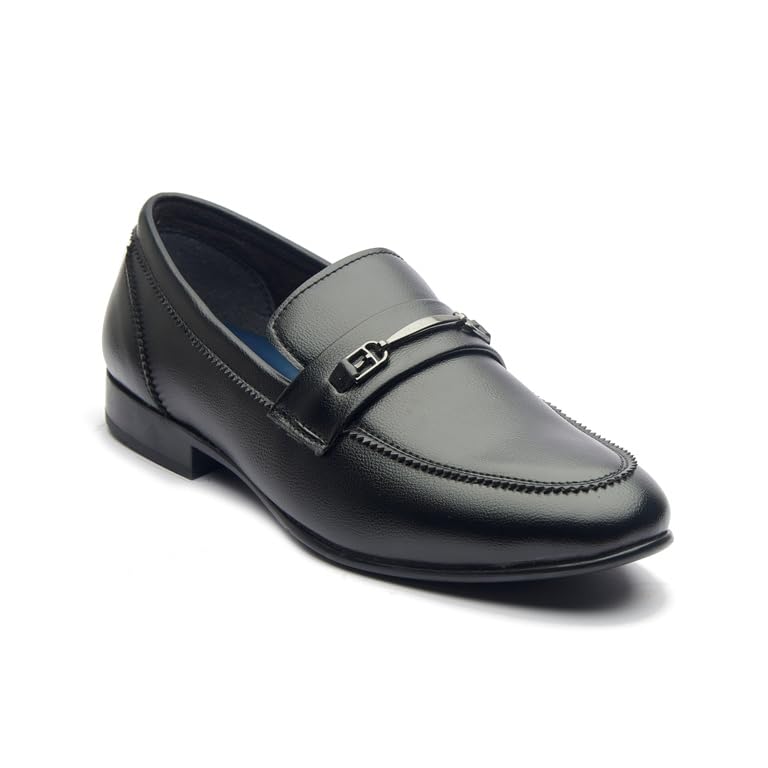Michael Angelo Synthetic Leather Stylish Dressing Black Round Toe Slip On Loafer Shoes for Men (9 UK) (B0CN2WHP67) Amazon Price History, Amazon Price Tracker