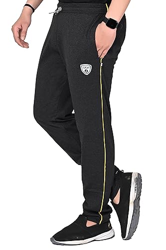 Image of SK Wardrobe Men's Solid Cotton Track Pant | Full Elastic Waistband | Regular Fit Casual Lower for Gym, Home, Lounge Full Length Solid Bottom Wear for Men