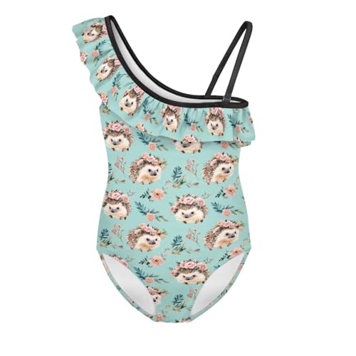 Girls Tankini Swimsuits One Piece Swimsuit for Kids Ruffled Halter Bathing Suit 3-14Y