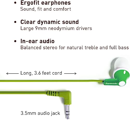 Image of Panasonic RPHJE120G in-Ear Headphone Green