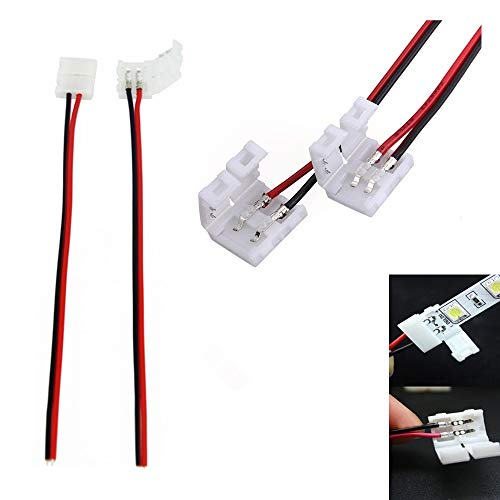 Gimax Wire with 2 Pin welding connector at 1 end for 10mm width 5050 Or 8mm Width 3528 led strip to strip connection - (Color: 100Pcs For 1 Pack, Package: 3528 8mm)