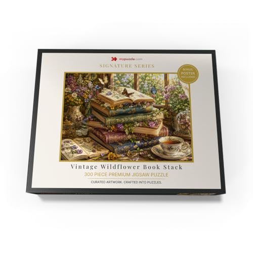 MyPuzzle Vintage Wildflower Book Stack - Rompecabezas Premium de 300 Piezas para Adultos miniatura 4