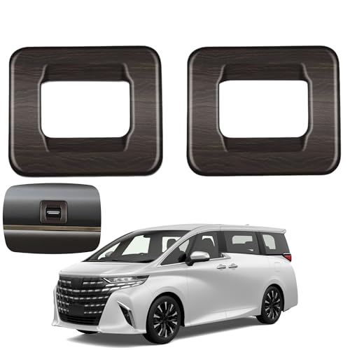 Glealcco 新型 アルファード/ヴェルファイア40系 に適合 アクセサリー 2列カーテンスイッチパネルカバー サンシェードスイッチガーニッシュ 専用カスタム 内装パーツ (木目調ブラック)