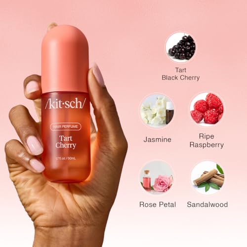 Image of Kitsch Hair Perfume for Women - Tart Cherry, 50mL | Clean, Deodorizing & Patented Odor-Eliminating Technology Hair Spray & Body Mist | Freshen Hair, Body & Pillows
