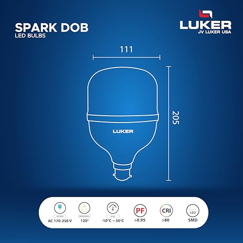 Image of LUKER JVLuker 36W LED Bulb B22 Base Energy Efficient Light 120 Degree Wide Beam Coverage High CRI Surge Protection Lights for Home and Office Indoor & Outdoor, 1 Year Warranty (Pack of 4, Warm White)