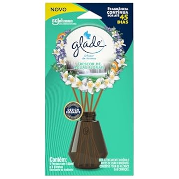 Glade Aromatizador de Ambiente, Difusor Aroma Frescor de Águas Florais, 100ml e 6 Varetas