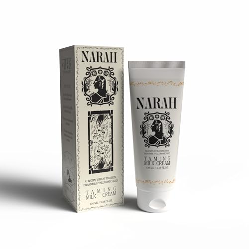 NARAH Taming Milk Cream | Lightweight Anti-Frizz Hair Cream with Keratin,Biotin & Brahmi for Smooth, Glossy Finish (100ML)
