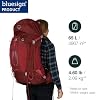 Osprey Aura AG 65L Women's Backpacking Backpack, Berry Sorbet Red, WXS/S