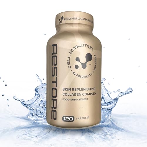 Cell Evolution Restore, Restorative Pure Marine Collagen 1600mg Capsules, Marine Collagen with Hyaluronic Acid & Vitamins, Hydrolysed Marine Collagen Supplements for Women & Men, 120 Capsules