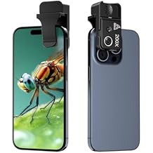 Phone Microscope 200X Pocket Magnifier Camera with CPL Lens/Lights, Zoom Universal Portable Phone Microscope with Clip for 99% Phone, Perfect for Coin/Stamp/Plant Inspection