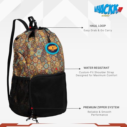 Image of WHACKK Tornado Printed Football Bag | Football Kit Bag with Ball & Shoe Compartment | Unisex Sports Bag for Training, Match Day & Practice
