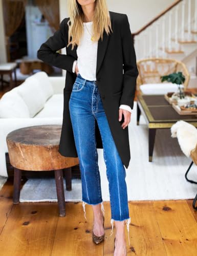 IDEALSANXUN Womens Wool Coats Notch Lapel Fall Winter Peacoat Dressy Blazer Jackets2