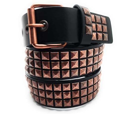 Copper on Black Pyramid Studded Belt Trim-to-Fit Punk2
