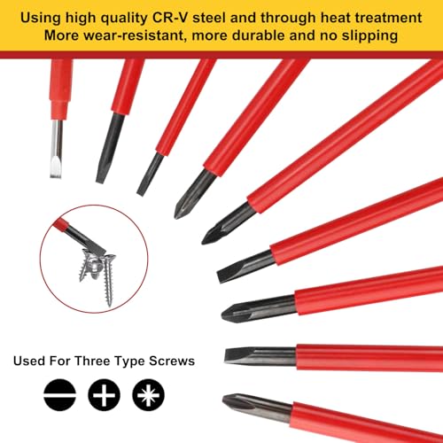 Insulated Screwdriver Set 9pcs with Voltage Tester - Image 4