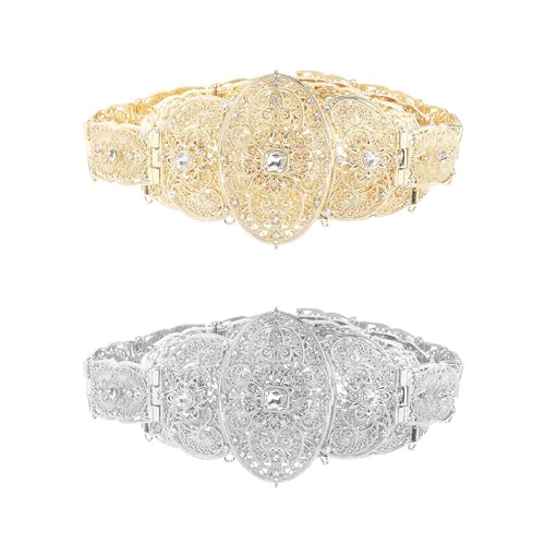 Traditional Waist Belt Russian Caucasus Costume Crystal Belt For Stage Performances Elegant Wedding Bride Waist Chain Gold4