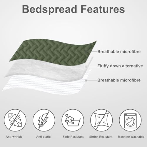 Hansleep Olive Green Quilt Queen Size - Best Value at $24.22 - Image 5