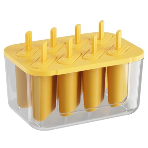 Ice Cream Molds Flexible Silicone 8 Piece Ice Pop Mold Reusable Easy Release DIY Freezer Pop Maker for Kids Homemade