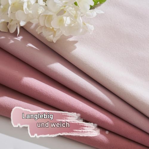 MIULEE 4er Set Kissenbezug 50×50cm Samt Farbverlauf Rosa Serie – Ansicht 5