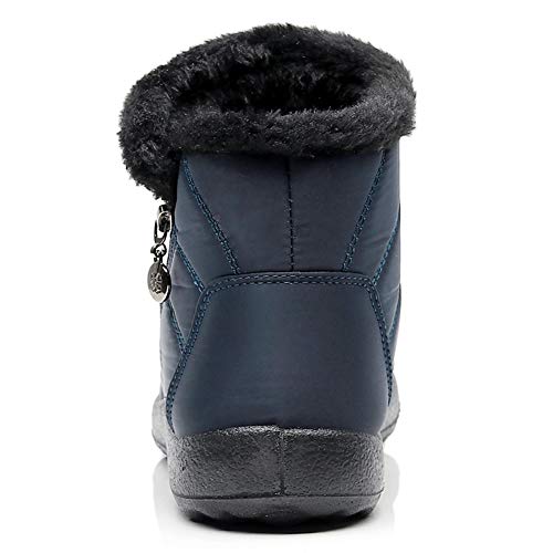 Image of Winter Snow Boots for Women Men, Lightweight Water-Resistant Boots | faux fur lining, rubber sole, warm winter wear, dog walking, errands, light snow, indoor outdoor